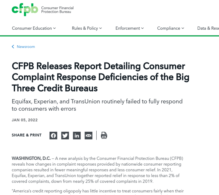 CFPB sued credit bureaus.